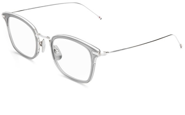 THOM BROWNE 銀色鈦金屬輕盈方框男士光學眼鏡框架 TBX905-03-GRY-SLV Order THOM BROWNE 銀色鈦金屬輕盈方框男士光學眼鏡框架 TBX905-03-GRY-SLV