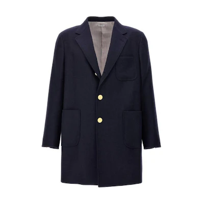 Thom Browne Single-Breasted Suit Jacket Blue Long Sleeve Blazer MOU560A-03793-415