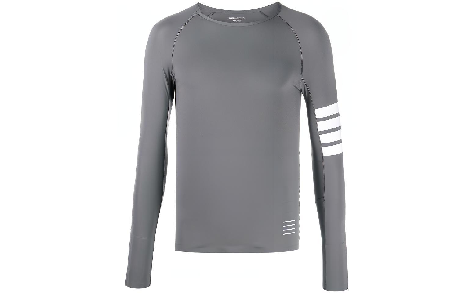 THOM BROWNE Slim Fit 4-Bar Long Sleeve T-Shirt Grey. MJA001A-06770-035
