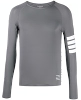 THOM BROWNE Slim Fit 4-Bar Long Sleeve T-Shirt Grey. MJA001A-06770-035 THOM BROWNE Slim Fit 4-Bar Long Sleeve T-Shirt Grey. MJA001A-06770-035