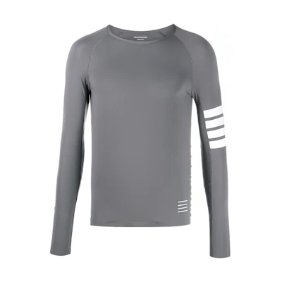 THOM BROWNE Slim Fit 4-Bar Long Sleeve T-Shirt Grey. MJA001A-06770-035