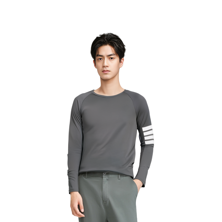 Details for トム ブラウン スリムフィット 4バー 長袖Tシャツ グレー MJA001A-06770-035