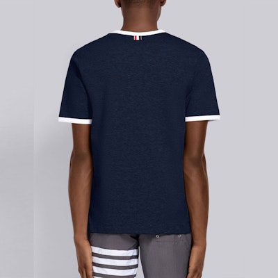 Thom Browne 修身側開衩針織T恤 藍色 MJS083A-00042-415 Lookbook Thom Browne 修身側開衩針織T恤 藍色 MJS083A-00042-415