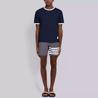 Thom Browne 修身側開衩針織T恤 藍色 MJS083A-00042-415 Purchase Thom Browne 修身側開衩針織T恤 藍色 MJS083A-00042-415