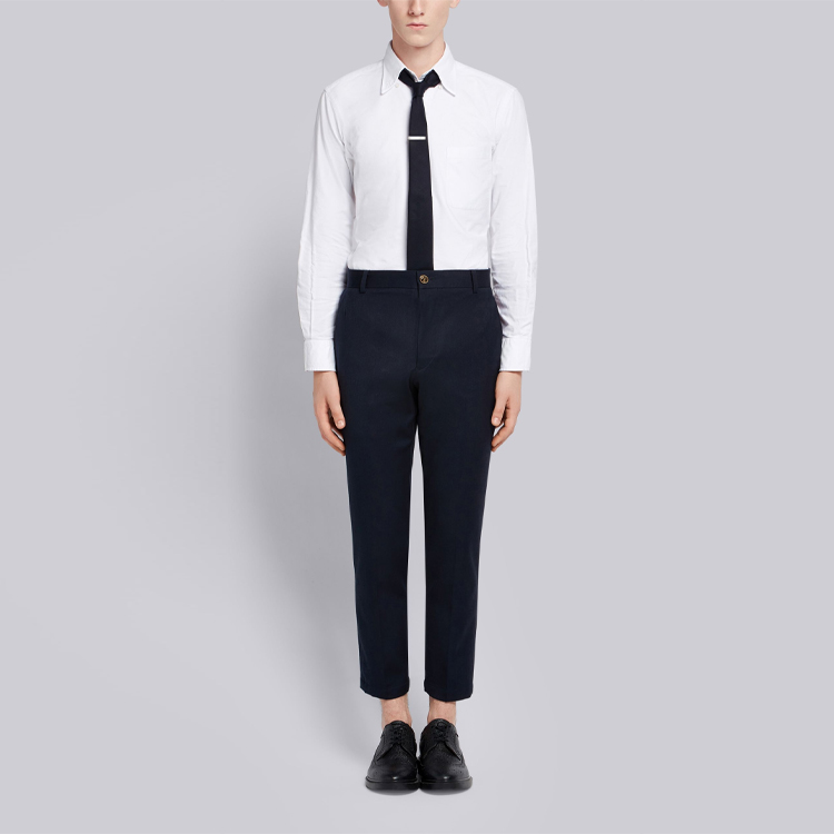 Lookbook Thom Browne Celana Kasual Slim Fit Kain Wol Model Lurus MTU187A-04348-415