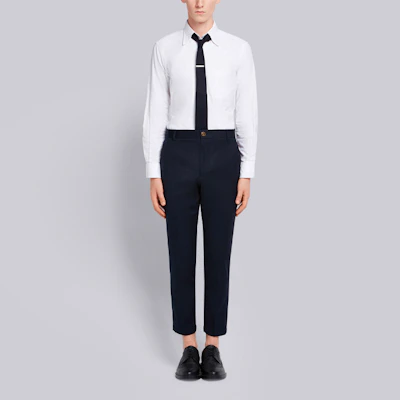 Thom Browne Celana Kasual Slim Fit Kain Wol Model Lurus MTU187A-04348-415 Lookbook Thom Browne Celana Kasual Slim Fit Kain Wol Model Lurus MTU187A-04348-415