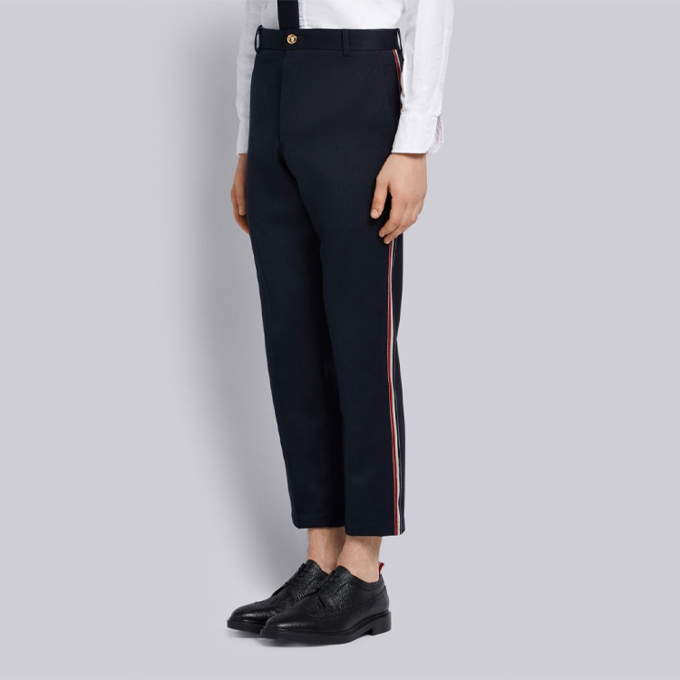 Details for Thom Browne Celana Kasual Slim Fit Kain Wol Model Lurus MTU187A-04348-415