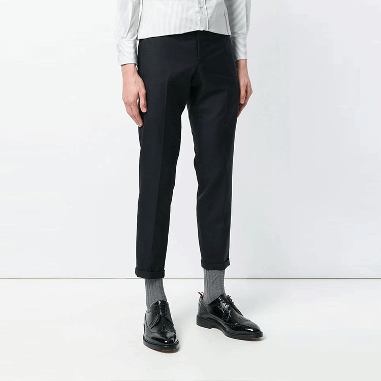 Lookbook 汤姆布朗修身羊毛长裤三色条纹裤。 MTC062A-03532-415