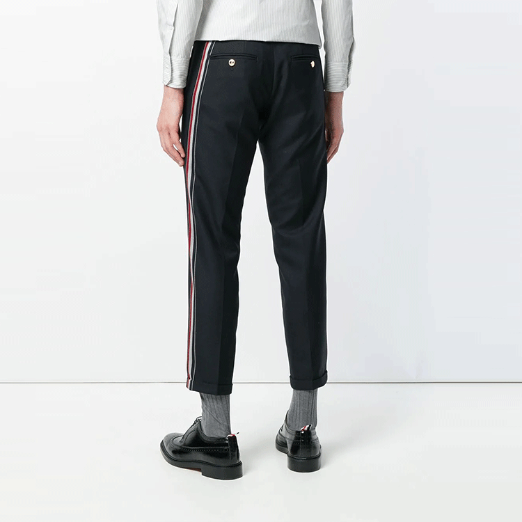 Shop 汤姆布朗修身羊毛长裤三色条纹裤。 MTC062A-03532-415