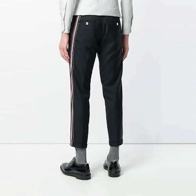 汤姆布朗修身羊毛长裤三色条纹裤。 MTC062A-03532-415 Shop 汤姆布朗修身羊毛长裤三色条纹裤。 MTC062A-03532-415