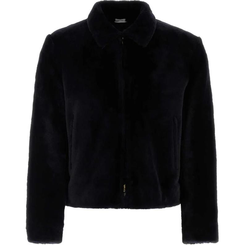 Thom Browne Solid Black Zip-Up Collared Jacket MJO224X-L0101-415