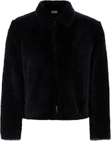 Thom Browne Solid Black Zip-Up Collared Jacket MJO224X-L0101-415 Thom Browne Solid Black Zip-Up Collared Jacket MJO224X-L0101-415