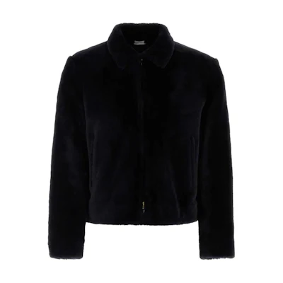 Thom Browne Solid Black Zip-Up Collared Jacket MJO224X-L0101-415
