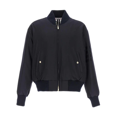 Thom Browne Solid Black Zip-Up Jacket MJD103X-06146-420