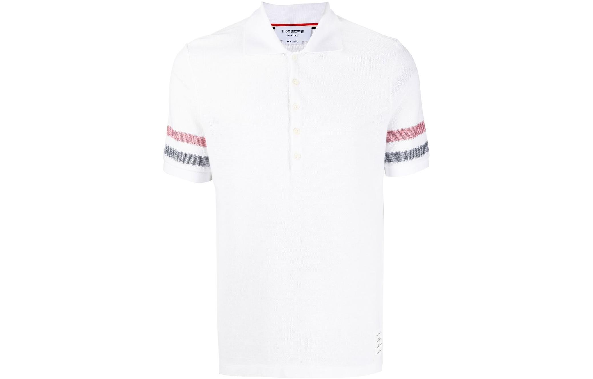 Order THOM BROWNE Polo Blanco Color Sólido Edición Verano Regreso a Clases MJP169-AJ0046-100