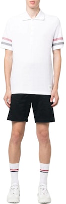 THOM BROWNE Polo Blanco Color Sólido Edición Verano Regreso a Clases MJP169-AJ0046-100 Lookbook THOM BROWNE Polo Blanco Color Sólido Edición Verano Regreso a Clases MJP169-AJ0046-100