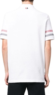THOM BROWNE Polo Blanco Color Sólido Edición Verano Regreso a Clases MJP169-AJ0046-100 Shop THOM BROWNE Polo Blanco Color Sólido Edición Verano Regreso a Clases MJP169-AJ0046-100
