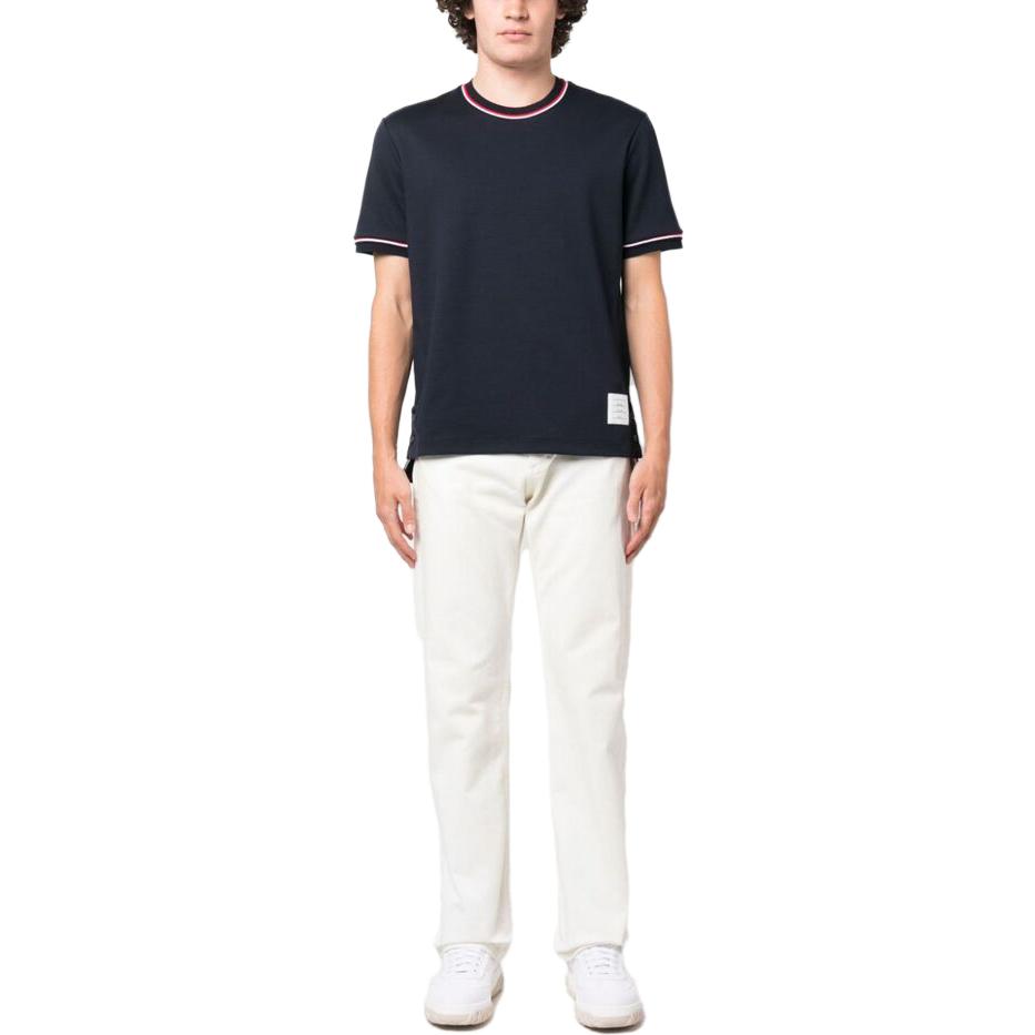 Shop THOM BROWNE Camiseta Hombre Manga Corta Cuello Redondo Color Liso. MJS231A-J0055-415