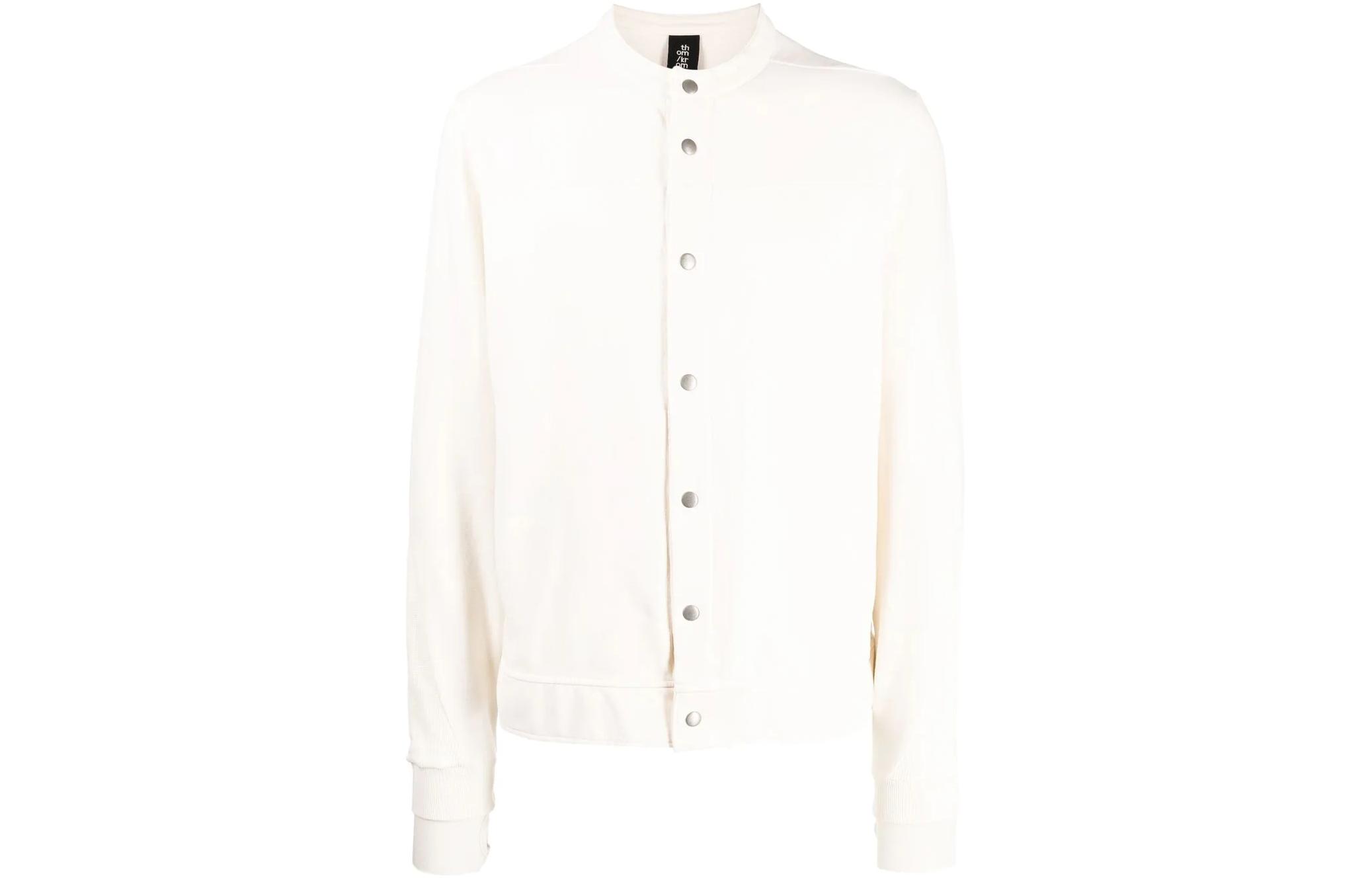 Thom Browne Solid Color Crewneck Slim Fit Long Sleeve Jacket MSJ560