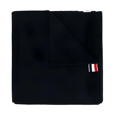 Thom Browne Solid Color Knit Scarf Unisex Couple Style Black. MKS078A00014