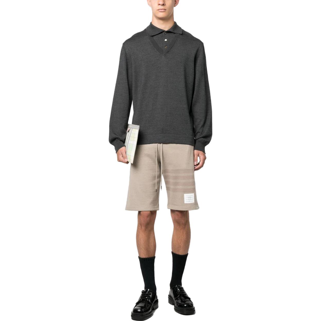 Lookbook THOM BROWNE Pantalones Cortos Beige Claro Hombre Corte Recto Casual. MJQ012A-06910-265