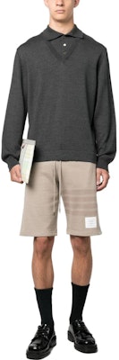 THOM BROWNE Pantalones Cortos Beige Claro Hombre Corte Recto Casual. MJQ012A-06910-265 Lookbook THOM BROWNE Pantalones Cortos Beige Claro Hombre Corte Recto Casual. MJQ012A-06910-265