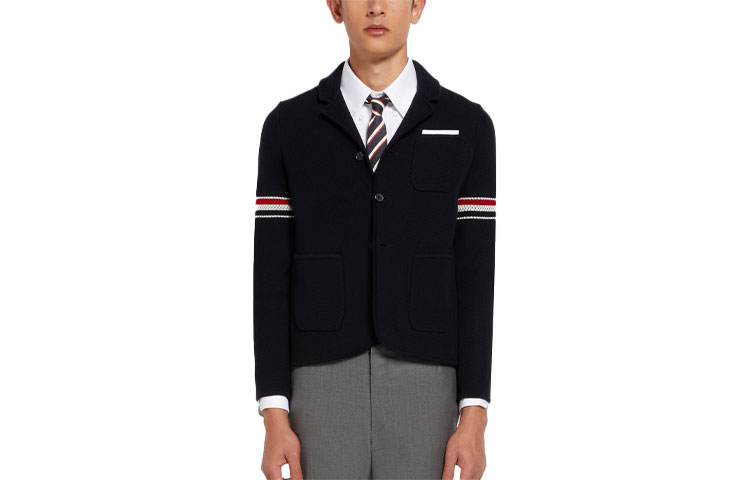 Thom Browne Solid Color Stripe Arm Jacquard Jacket for Men MKJ073A-Y9010-415 圖 2