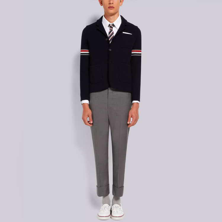 Thom Browne Solid Color Stripe Arm Jacquard Jacket for Men MKJ073A-Y9010-415 圖 3