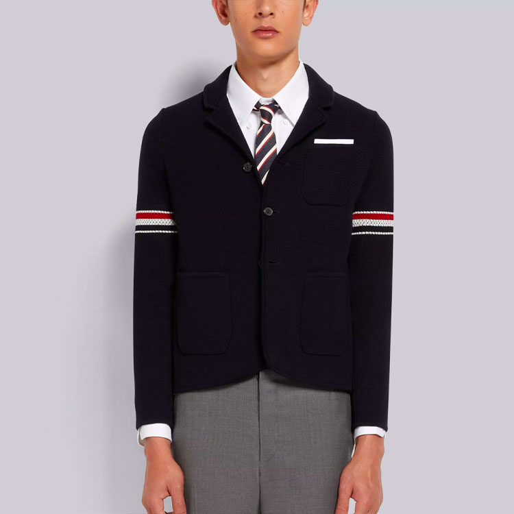 Thom Browne Solid Color Stripe Arm Jacquard Jacket for Men MKJ073A-Y9010-415 圖 4