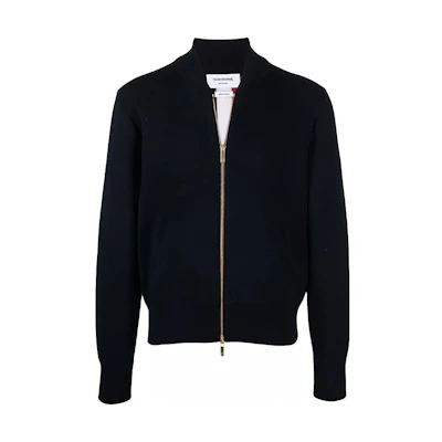 Thom Browne Solid Color Striped Zipper Jacket Long Sleeve. MKJ072A-Y1002-415
