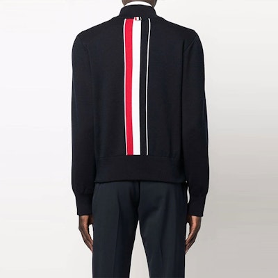 Thom Browne Solid Color Striped Zipper Jacket Long Sleeve. MKJ072A-Y1002-415 Shop Thom Browne Solid Color Striped Zipper Jacket Long Sleeve. MKJ072A-Y1002-415