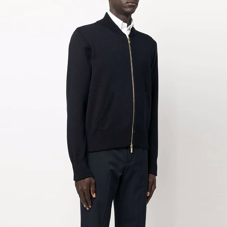 Purchase Thom Browne Solid Color Striped Zipper Jacket  Long Sleeve. MKJ072A-Y1002-415