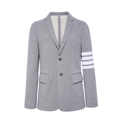 Thom Browne Solid Cotton Suit with Four-Bar Stripes MJU426A-00535-055