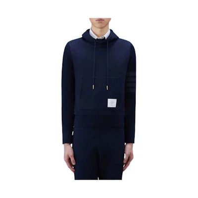 THOM BROWNE Solid Four-Stripe Sweatshirt Navy Blue MJT236A-03377-415