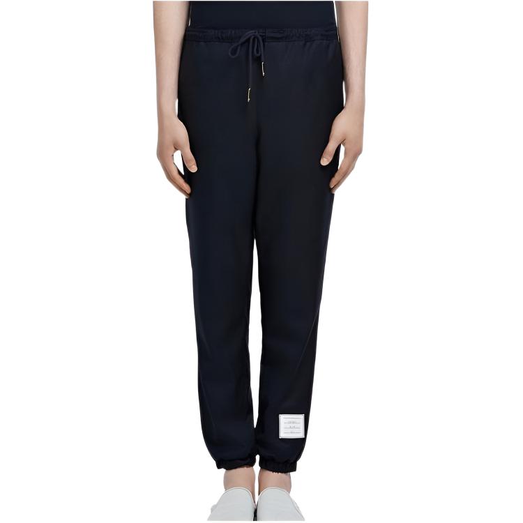 THOM BROWNE Solid Label Drawstring Sweatpants Casual Pants for Men. MTT011-A00626-415