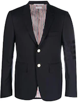 THOM BROWNE Solid Navy Blue Blazer Jacket Long Sleeve MJC001A-06146-420 THOM BROWNE Solid Navy Blue Blazer Jacket Long Sleeve MJC001A-06146-420