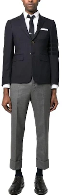 THOM BROWNE Solid Navy Blue Blazer Jacket Long Sleeve MJC001A-06146-420 Lookbook THOM BROWNE Solid Navy Blue Blazer Jacket Long Sleeve MJC001A-06146-420