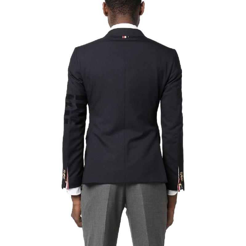 THOM BROWNE Solid Navy Blue Blazer Jacket  Long Sleeve MJC001A-06146-420 圖 4
