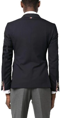 THOM BROWNE Solid Navy Blue Blazer Jacket Long Sleeve MJC001A-06146-420 Shop THOM BROWNE Solid Navy Blue Blazer Jacket Long Sleeve MJC001A-06146-420