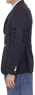 THOM BROWNE Solid Navy Blue Blazer Jacket Long Sleeve MJC001A-06146-420 Sizing THOM BROWNE Solid Navy Blue Blazer Jacket Long Sleeve MJC001A-06146-420