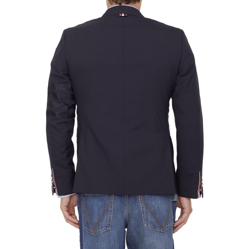 THOM BROWNE Solid Navy Blue Blazer Jacket  Long Sleeve MJC001A-06146-420 圖 8