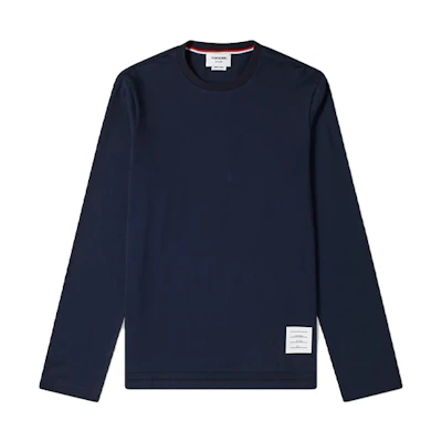 Thom Browne Solid Navy Long Sleeve Tee MJS068A-00042-415