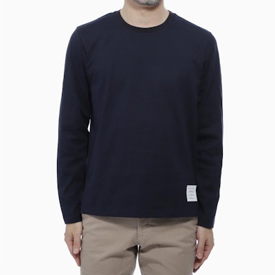 Thom Browne Solid Navy Lengan Panjang Tee MJS068A-00042-415 Lookbook Thom Browne Solid Navy Lengan Panjang Tee MJS068A-00042-415
