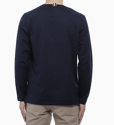 Thom Browne Solid Navy Lengan Panjang Tee MJS068A-00042-415 Shop Thom Browne Solid Navy Lengan Panjang Tee MJS068A-00042-415
