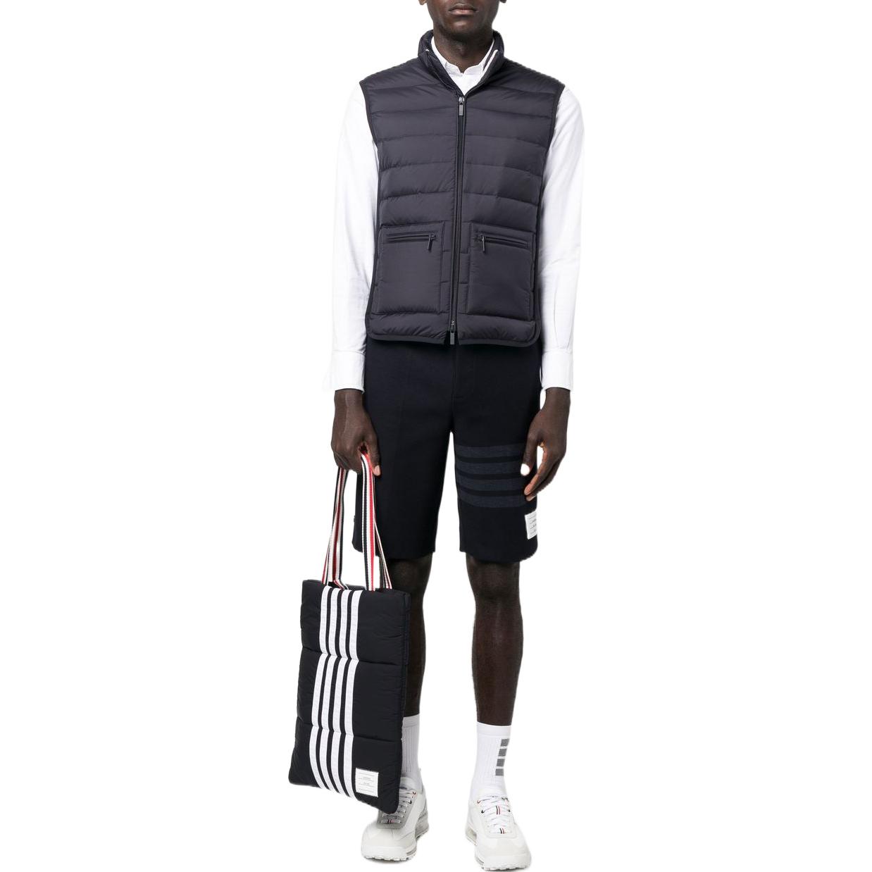 Lookbook Thom Browne Solid Quilted Down Vest Zip-Up Mock Neck for Men. MVD026X-F0241-415