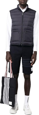Thom Browne Solid Quilted Down Vest Zip-Up Mock Neck for Men. MVD026X-F0241-415 Lookbook Thom Browne Solid Quilted Down Vest Zip-Up Mock Neck for Men. MVD026X-F0241-415