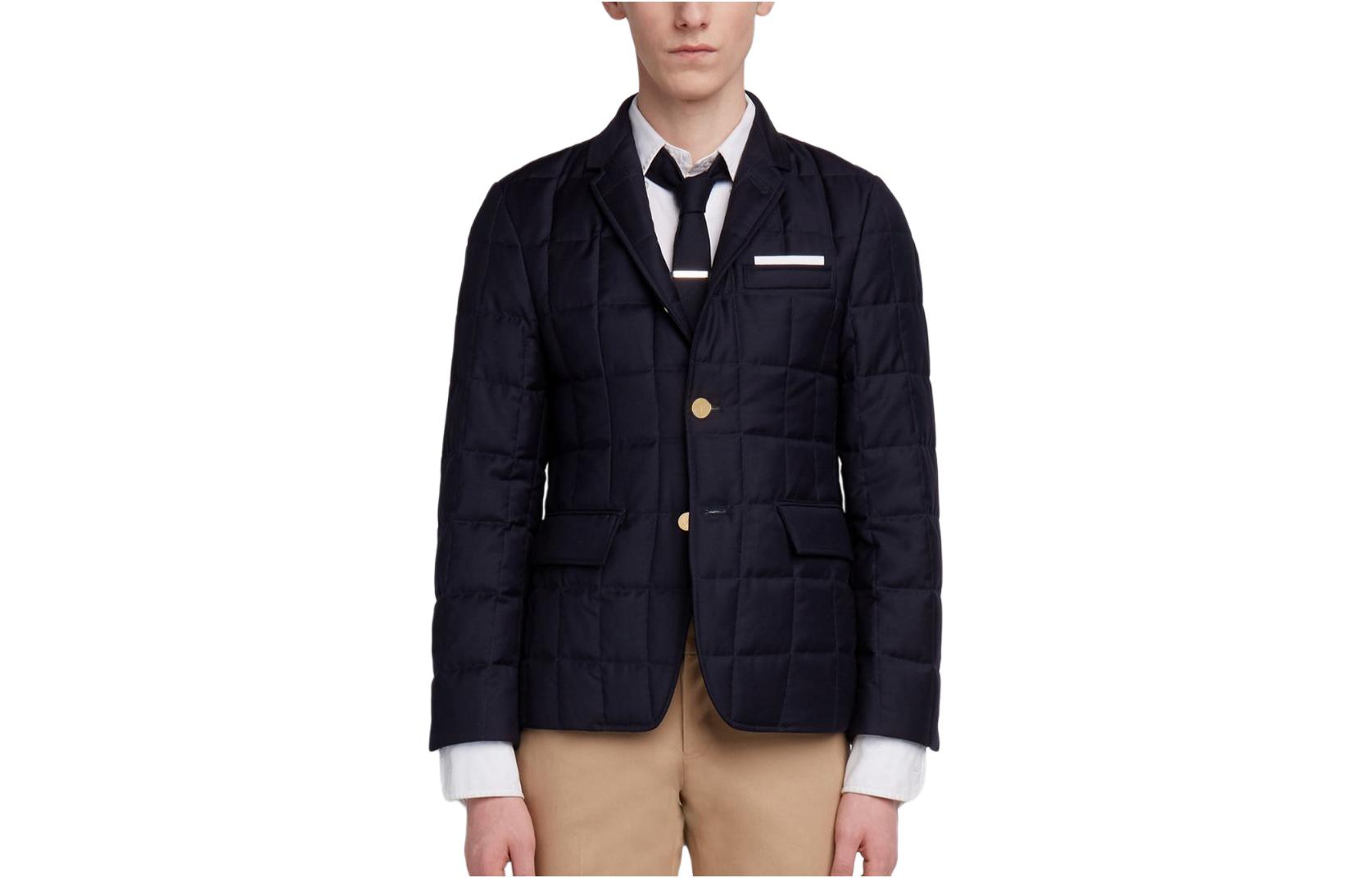Thom Browne Solid Single-Breasted Notched Lapel Jacket Men’s Blue MJD001X-02430-015