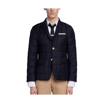 Thom Browne Solid Single-Breasted Notched Lapel Jacket Men’s Blue MJD001X-02430-015