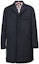 Order THOM BROWNE Solid Stripe Collar Coat Navy Blue Fashion Trench Coat MOD059X-07259-415