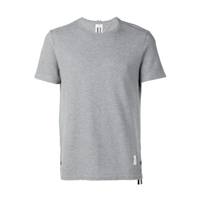 THOM BROWNE Solid Stripe Crewneck Casual Short Sleeve Tee Men’s Grey MJS056A00050